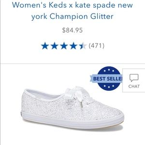 White Sparkly Kate Spade Keds